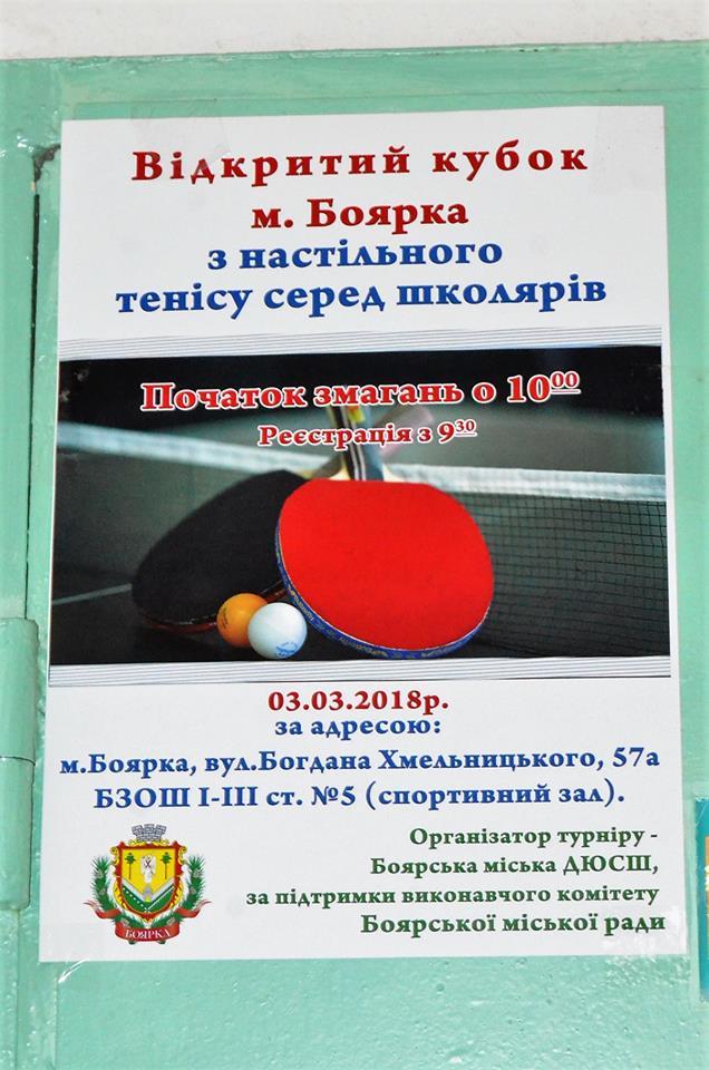Кубок міста Боярка з настільного тенісу. Фото Кубок міста Боярка з настільного тенісу. Фото