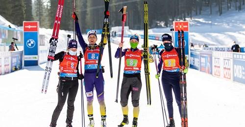 Медаль в жіночій естафеті на чемпіонаті світу з біатлону, Поклюка. Фото